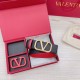 Replica Valentino VLogo Reversible Belt 40mm Black and Red Calfskin