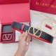 Replica Valentino VLogo Reversible Belt 40mm Black and Red Calfskin