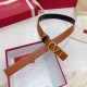Fake Valentino VLogo Reversible Belt 30mm Brown and Black Calfskin Replica