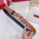 Fake Valentino VLogo Reversible Belt 30mm Brown and Black Calfskin Replica