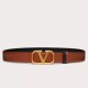 Fake Valentino VLogo Reversible Belt 30mm Brown and Black Calfskin Replica
