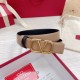 Replica Valentino VLogo Reversible Belt 30mm Beige and Black Calfskin
