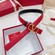 Replica Valentino VLogo Reversible Belt 30mm Black and Red Calfskin