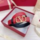 Replica Valentino VLogo Reversible Belt 30mm Black and Red Calfskin