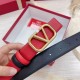 Replica Valentino VLogo Reversible Belt 30mm Black and Red Calfskin