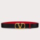 Replica Valentino VLogo Reversible Belt 30mm Black and Red Calfskin