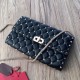 Replica Valentino Rockstud Spike Chain Clutch Black Lambskin