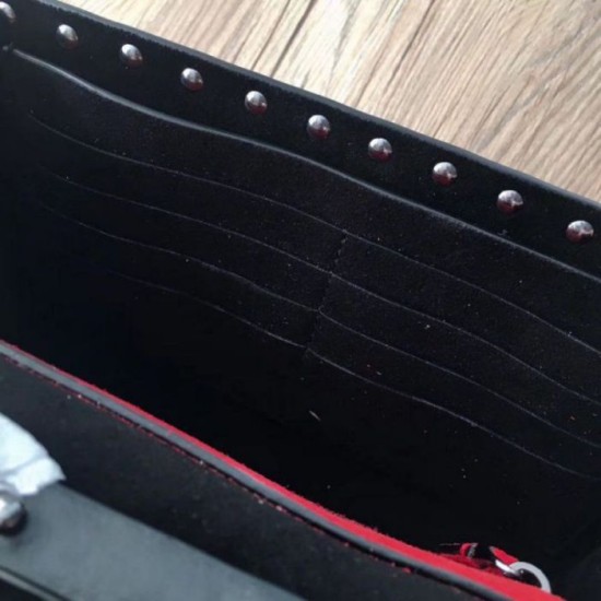 Replica Valentino Rockstud Spike Chain Clutch Crinkled Lambskin