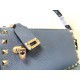 Replica Valentino Rockstud Small Crossbody Bag Blue Grained Calfskin