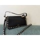 Fake Valentino Rockstud Small Crossbody Bag Black Grained Calfskin Replica