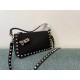 Fake Valentino Rockstud Small Crossbody Bag Black Grained Calfskin Replica