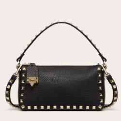 Fake Valentino Rockstud Small Crossbody Bag Black Grained Calfskin Replica
