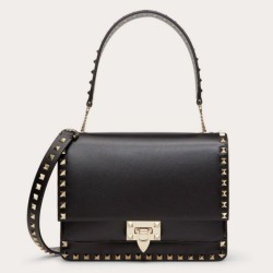 Replica Valentino Rockstud Crossbody Bag Black Calfskin