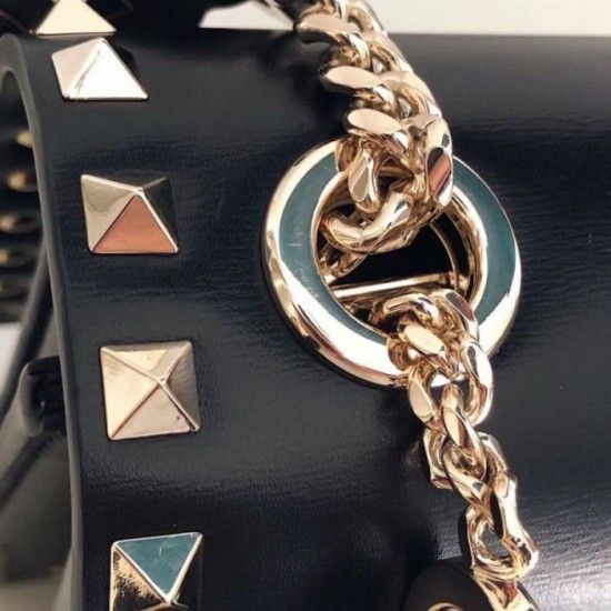 Replica Valentino Rockstud Crossbody Bag Black Calfskin