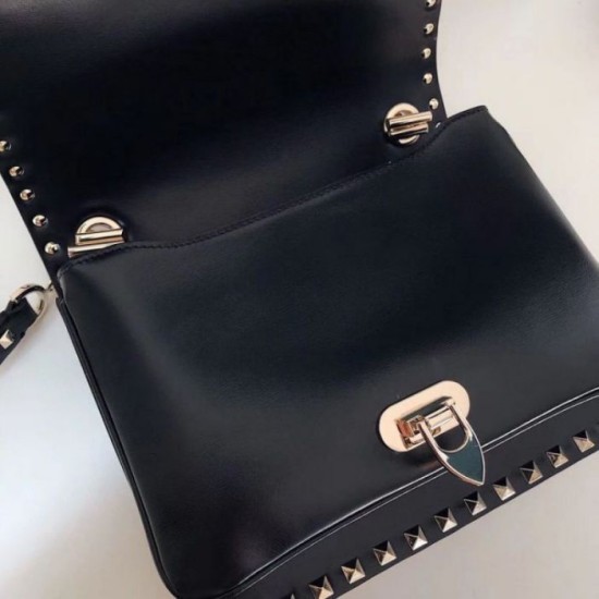 Replica Valentino Rockstud Crossbody Bag Black Calfskin