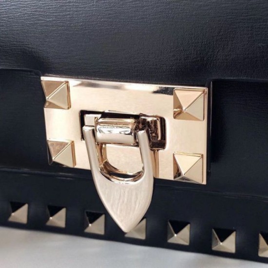Replica Valentino Rockstud Crossbody Bag Black Calfskin