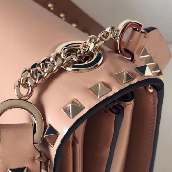 Replica Valentino Rockstud Crossbody Bag Nude Calfskin