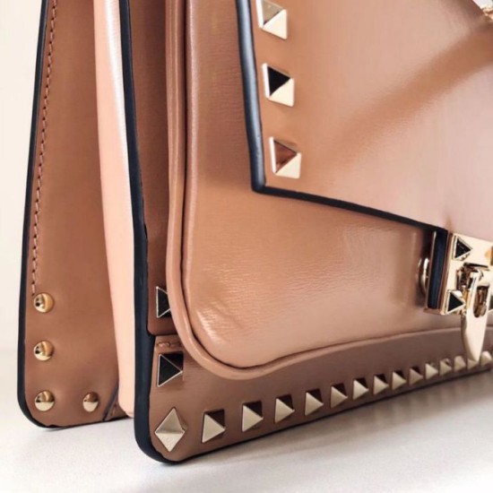 Replica Valentino Rockstud Crossbody Bag Nude Calfskin