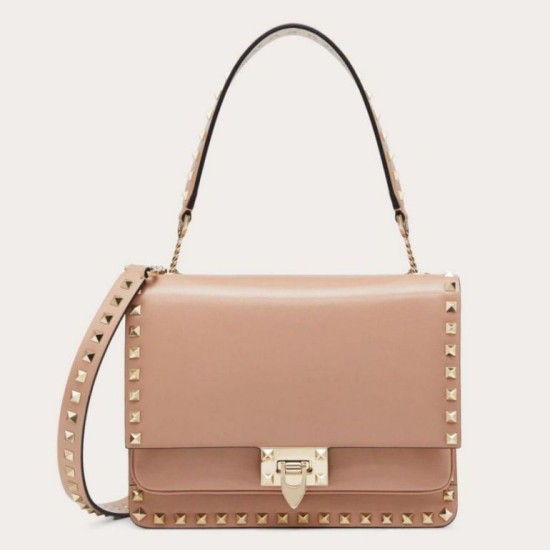 Replica Valentino Rockstud Crossbody Bag Nude Calfskin