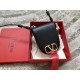 Replica Valentino Small Vring Crossbody Bag Black Goatskin