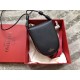 Replica Valentino Small Vring Crossbody Bag Black Goatskin