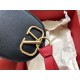 Replica Valentino Small Vring Crossbody Bag Black Goatskin