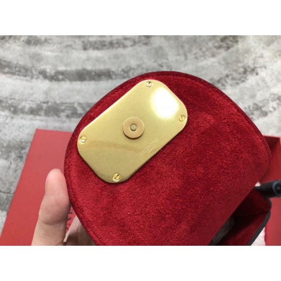 Replica Valentino Small Vring Crossbody Bag Black Goatskin