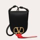 Replica Valentino Small Vring Crossbody Bag Black Goatskin