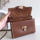 Replica Valentino Rockstud Small Crossbody Bag Brown Grained 