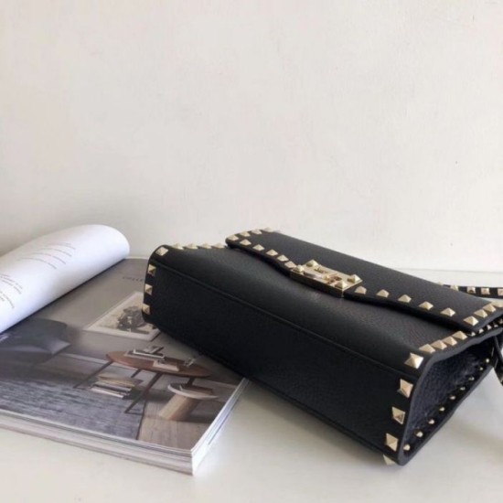 Replica Valentino Rockstud Small Crossbody Bag Black Grained 