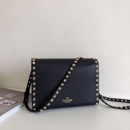 Replica Valentino Rockstud Small Crossbody Bag Black Grained 