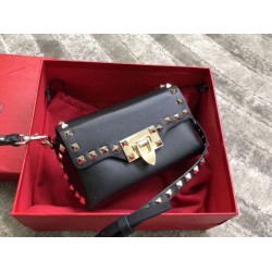 Replica Valentino Mini Rockstud Crossbody Bag Black Calfskin Replica Valentino Mini Rockstud Crossbody Bag Black Calfskin