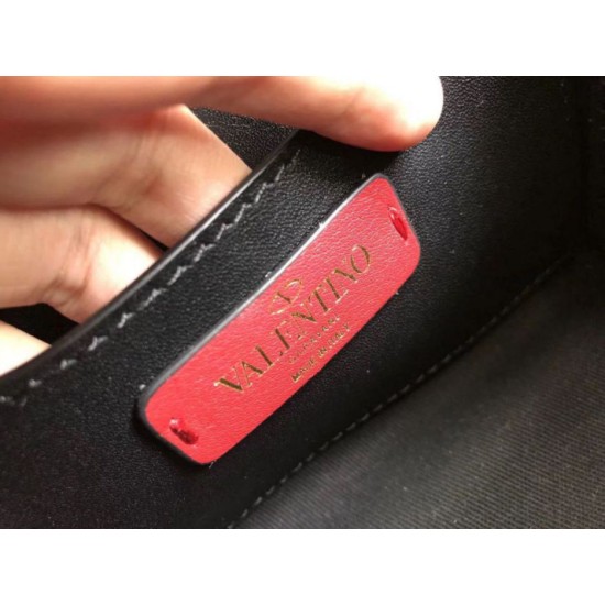 Replica Valentino Mini Rockstud Crossbody Bag Black Calfskin