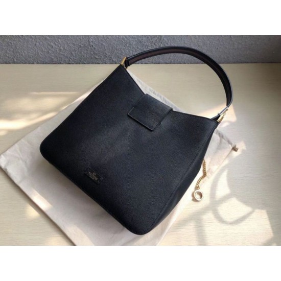 Replica Valentino Vsling Hobo Bag Black Grainy Calfskin