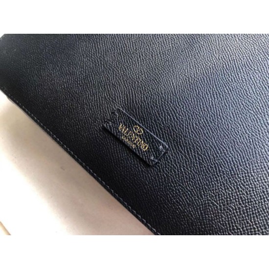 Replica Valentino Vsling Hobo Bag Black Grainy Calfskin