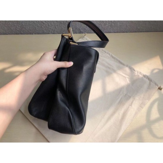 Replica Valentino Vsling Hobo Bag Black Grainy Calfskin