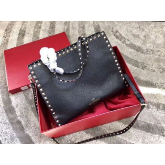 Replica Valentino Black Medium Rockstud Top Handle Bag Replica Valentino Black Medium Rockstud Top Handle Bag