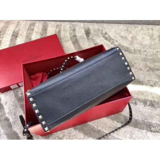 Replica Valentino Black Medium Rockstud Top Handle Bag Replica Valentino Black Medium Rockstud Top Handle Bag