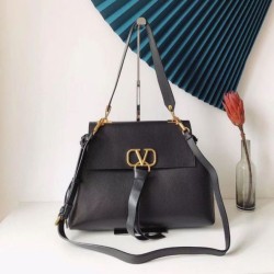 Replica Valentino Small Vring Handbag Black Buffalo 