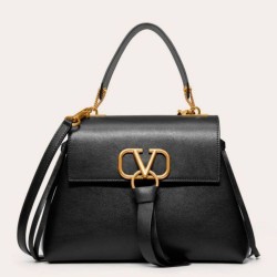 Replica Valentino Small Vring Handbag Black Buffalo 