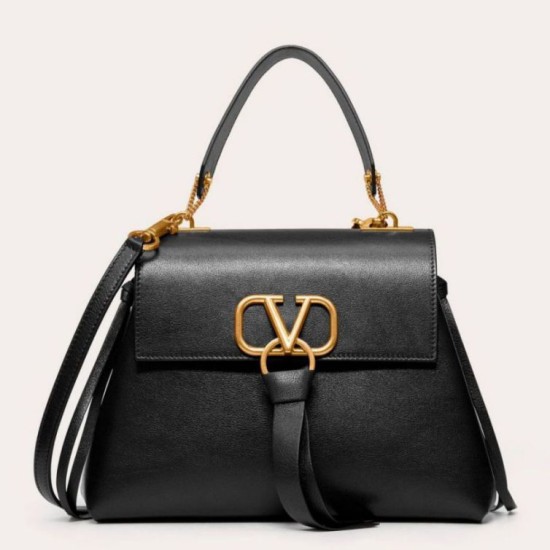 Replica Valentino Small Vring Handbag Black Buffalo 