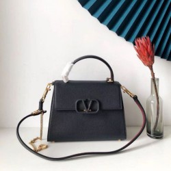 Replica Valentino Small Vsling Handbag Black Grainy Calfskin