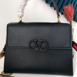 Fake Valentino Vsling Handbag Black Grainy Calfskin Replica