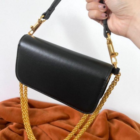 Fake Valentino Loco Small Shoulder Bag Black Calfskin Replica