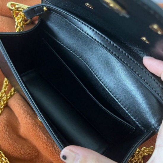 Fake Valentino Loco Small Shoulder Bag Black Calfskin Replica