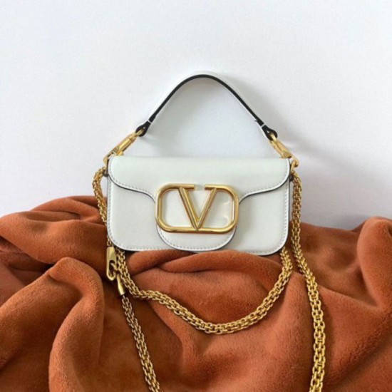 Replica Valentino Loco Small Shoulder Bag White Calfskin