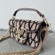 Replica Valentino Small Loco Shoulder Bag Black Toile Iconographe