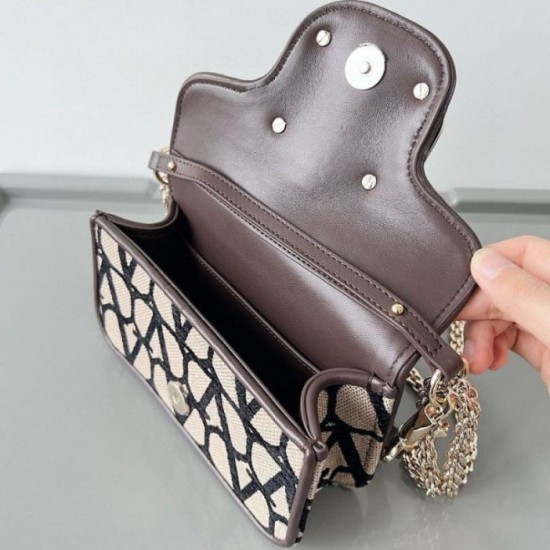 Replica Valentino Small Loco Shoulder Bag Black Toile Iconographe