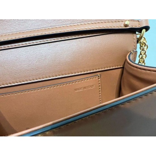 Replica Valentino Loco Large Shoulder Bag Brown Calfskin