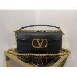 Fake Valentino Loco Large Shoulder Bag Black Calfskin Replica
